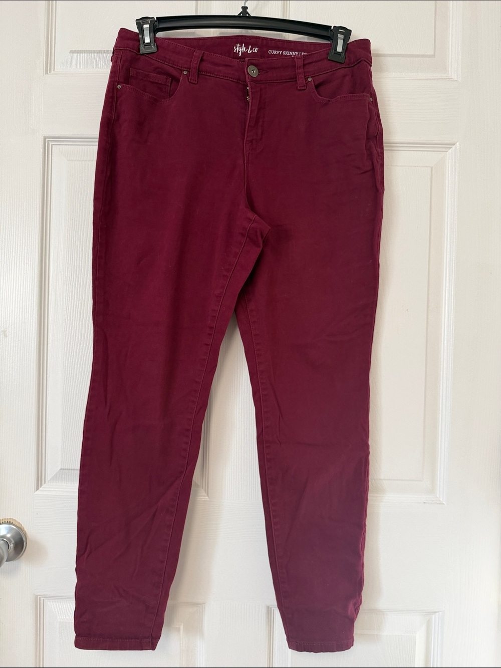 Style & Co. Skinny Jeans in Deep Burgundy